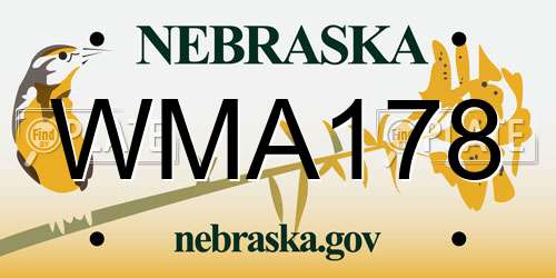 WMA178 Nebraska License Plate