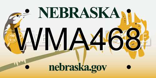 WMA468 Nebraska License Plate