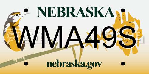 WMA49S Nebraska License Plate