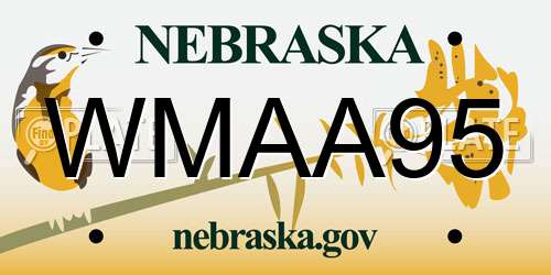WMAA95 Nebraska License Plate