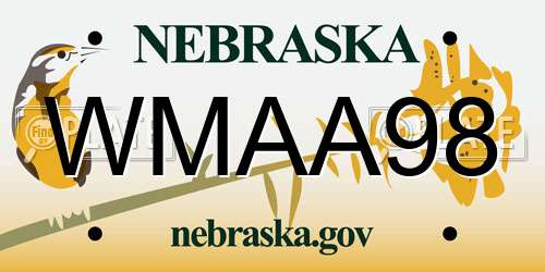 WMAA98 Nebraska License Plate