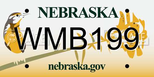WMB199 Nebraska License Plate