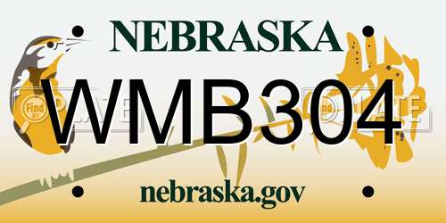 WMB304 Nebraska License Plate