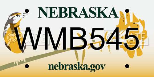 WMB545 Nebraska License Plate