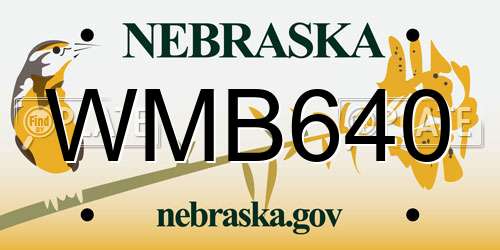 WMB640 Nebraska License Plate