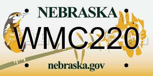 WMC220 Nebraska License Plate