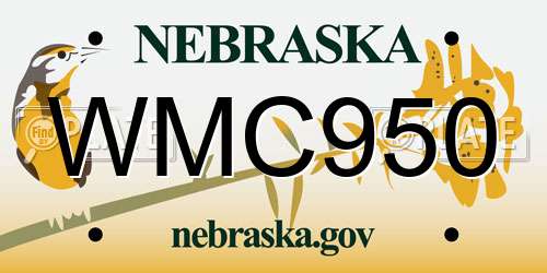 WMC950 Nebraska License Plate