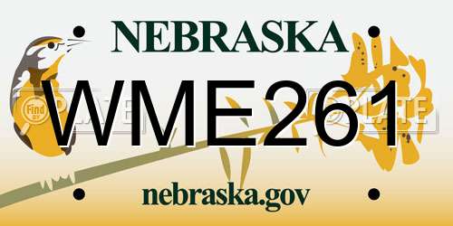 WME261 Nebraska License Plate