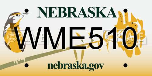 WME510 Nebraska License Plate