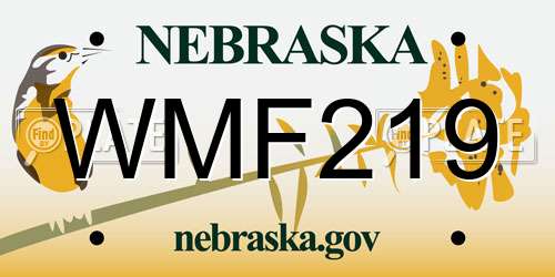 WMF219 Nebraska License Plate
