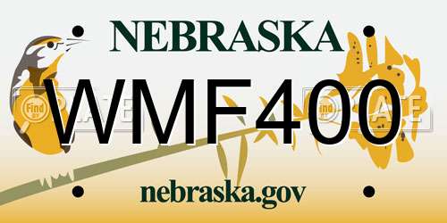 WMF400 Nebraska License Plate