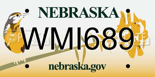 WMI689 Nebraska License Plate