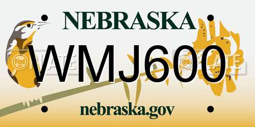 WMJ600 Nebraska License Plate