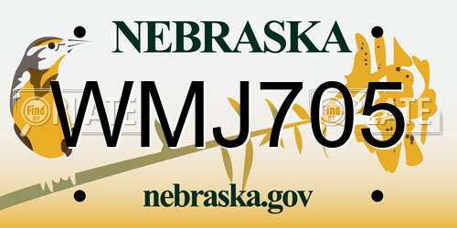 WMJ705 Nebraska License Plate
