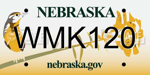 WMK120 Nebraska License Plate