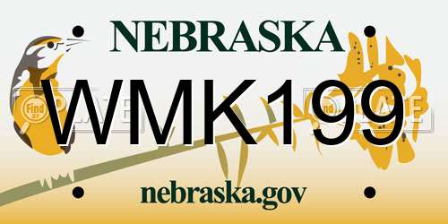 WMK199 Nebraska License Plate