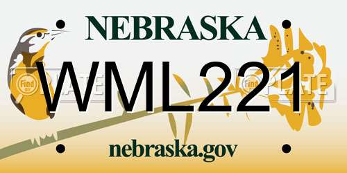 WML221 Nebraska License Plate