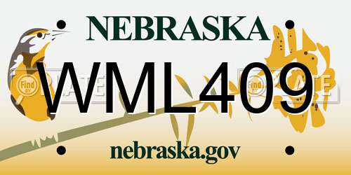 WML409 Nebraska License Plate