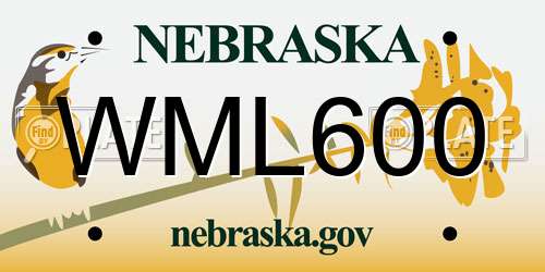 WML600 Nebraska License Plate