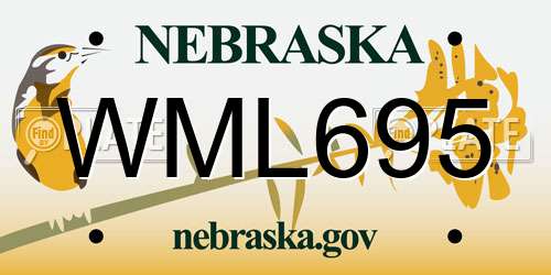 WML695 Nebraska License Plate