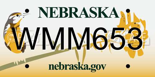 WMM653 Nebraska License Plate