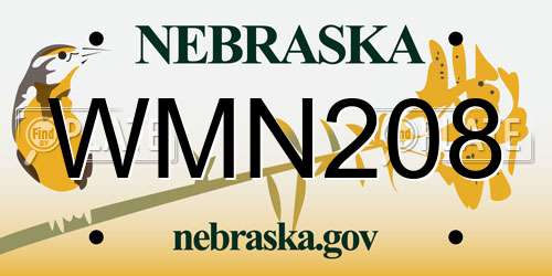 WMN208 Nebraska License Plate