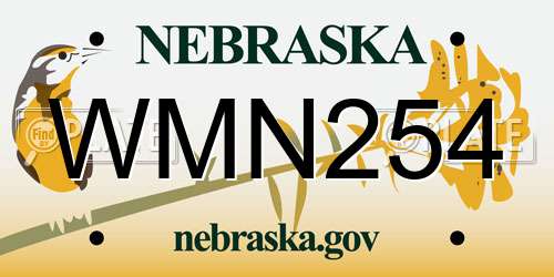 WMN254 Nebraska License Plate