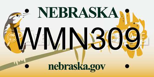 WMN309 Nebraska License Plate
