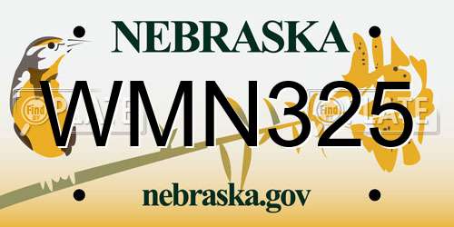 WMN325 Nebraska License Plate