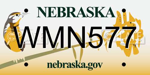 WMN577 Nebraska License Plate