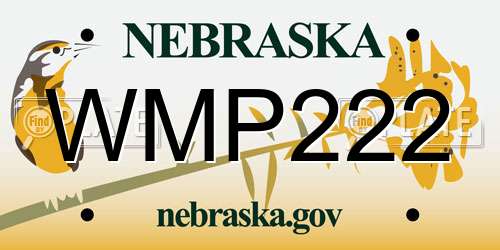 WMP222 Nebraska License Plate