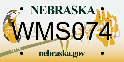 WMS074 Nebraska License Plate