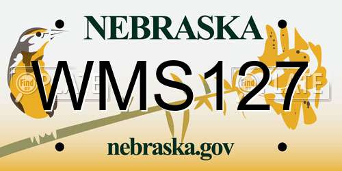 WMS127 Nebraska License Plate