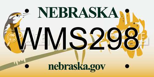 WMS298 Nebraska License Plate