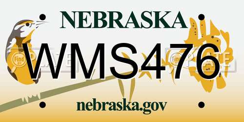 WMS476 Nebraska License Plate