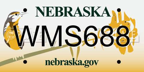 WMS688 Nebraska License Plate