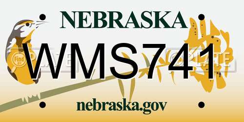 WMS741 Nebraska License Plate