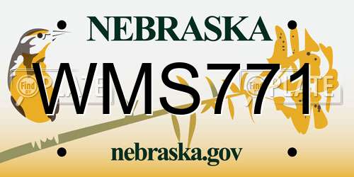 WMS771 Nebraska License Plate