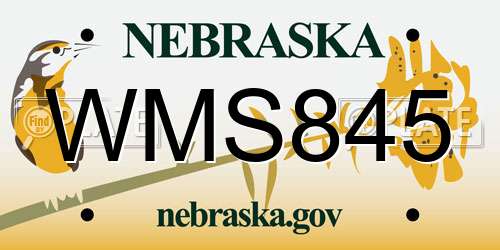 WMS845 Nebraska License Plate