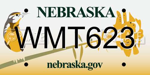 WMT623 Nebraska License Plate