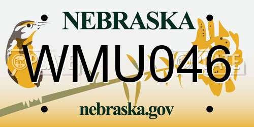 WMU046 Nebraska License Plate
