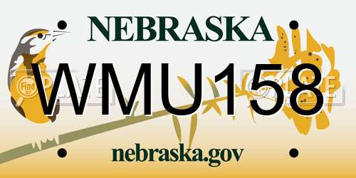 WMU158 Nebraska License Plate