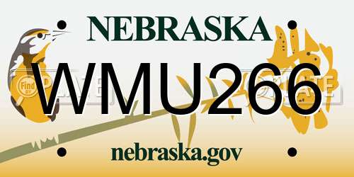 WMU266 Nebraska License Plate