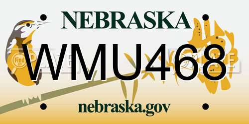 WMU468 Nebraska License Plate