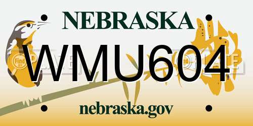 WMU604 Nebraska License Plate