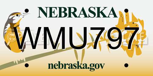 WMU797 Nebraska License Plate