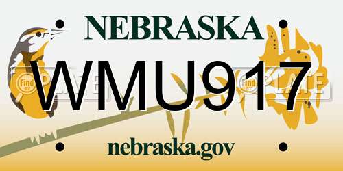 WMU917 Nebraska License Plate