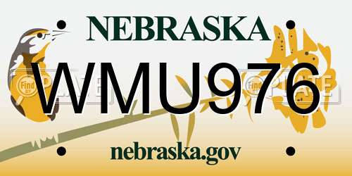 WMU976 Nebraska License Plate