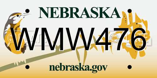 WMW476 Nebraska License Plate