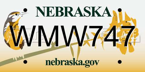 WMW747 Nebraska License Plate